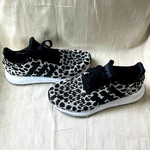 Adidas Originals Swift Run Leopard Black White Woman’s Running Shoes